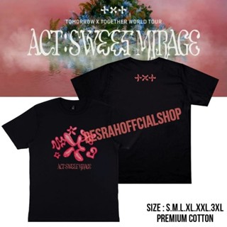 ไฟ! เสื้อยืด พิมพ์ลาย ACT SWEET MIRAGE สไตล์เกาหลี สีแดง