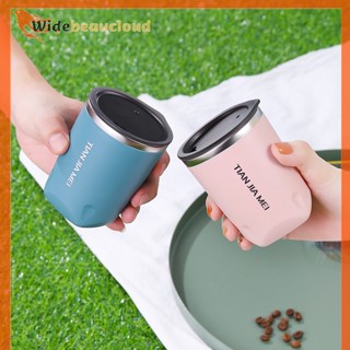 Widebeaucloud แก้วกาแฟสเตนเลส กันรั่ว เก็บความร้อน เดินทาง สุญญากาศ ขวดฉนวนกันความร้อน นม ชา ขวดน้ํา แก้วเครื่องดื่ม ดี