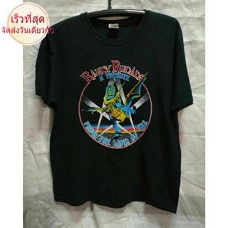 ไฟ! Wew23e23 เสื้อยืด ผ้าฝ้าย พิมพ์ลาย VTG rare - - RANDY RHOADS 80s Ozzy Osbourne - black reprint - USAsz สําหรับผู้ชา