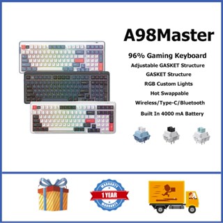 Dareu A98master คีย์บอร์ดเมคคานิคอลไร้สาย 96% มีไฟ RGB เปลี่ยนสีได้