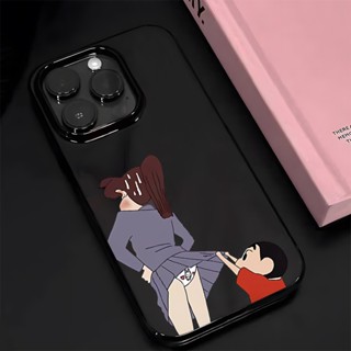 เคสโทรศัพท์มือถือซิลิโคน TPU นิ่ม กันกระแทก ลายการ์ตูนเด็กผู้หญิงน่ารัก สีดําสดใส สําหรับ IPhone 14 13 12 11 Pro XS Max X XR 7+8 Plus