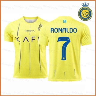 Fb 2023-24 Al Nassr Home Ronaldo No.7 Jersey เสื้อยืดลําลอง แขนสั้น พลัสไซซ์ เหมาะกับการเล่นกีฬา ฟุตบอล