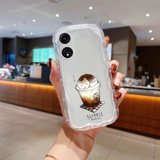 เคส oppo RENO 8T 5G เคสโทรศัพท์มือถือแบบใส ลายการ์ตูนกาแฟน่ารัก 3D แฟชั่น สําหรับ 2023