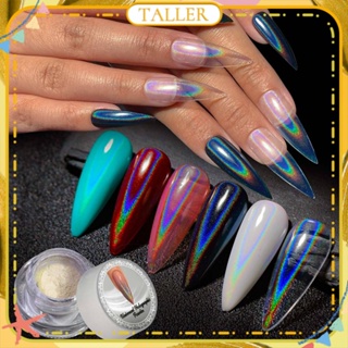 ✧พร้อมส่ง Manzilin Nail Art Universal Magic Mirror Powder Electroplating Laser Colorful Japanese Powder Nail Decoration Manicure Tool For Nail Shop TALLER