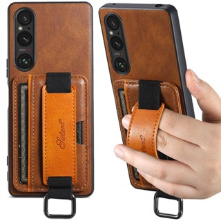 เคสหนัง PU พร้อมช่องใส่บัตร สไตล์วินเทจ สําหรับ Sony Xperia 1 V 10 IV ELVEV