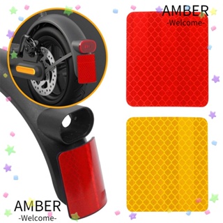 Amber สติกเกอร์สะท้อนแสง สีแดง สีเหลือง สําหรับติดตกแต่งสกูตเตอร์ไฟฟ้า M365 2 ชิ้น 1 2 ชิ้น