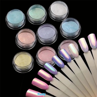 ผงขัดเล็บ Aurora Nail Glitter Pigment Pearl White Glitter Nail Art Glitter Powder Nail Glitter Powder Decoration