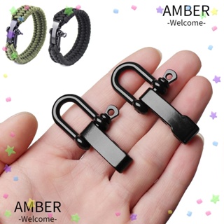 Amber 1/2 ชิ้น สร้อยข้อมือ พาราคอร์ด อุปกรณ์เสริม เครื่องมือกลางแจ้ง สมอ สกรู พิน สเตนเลส อยู่รอด เชือก พาราคอร์ด