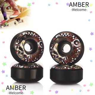 Amber ล้อสเก็ตบอร์ด PU 52 X 30 มม. คุณภาพสูง สีดํา และสีแดง 4 ชิ้น ต่อชุด