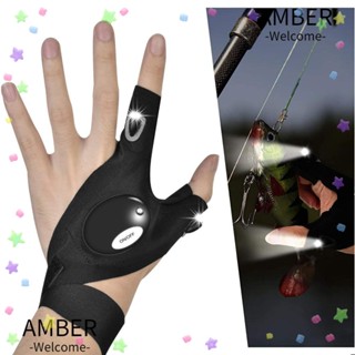 Amber ถุงมือไฟฉาย LED สําหรับซ่อมจักรยาน ตั้งแคมป์ ตกปลา