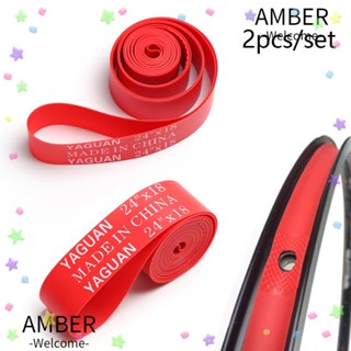 Amber เทปซับยางล้อรถจักรยาน คุณภาพสูง สีแดง 2 ชิ้น