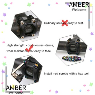 Amber สกรูยึดคอแฮนด์จักรยาน M5X18 มม. อุปกรณ์เสริม สําหรับรถจักรยานเสือภูเขา กลางแจ้ง 6 ชิ้น