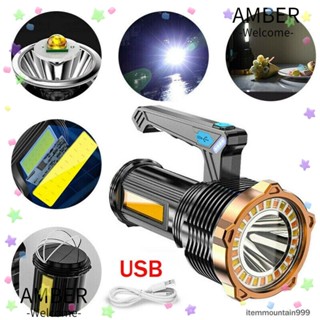 Amber ไฟฉาย LED ชาร์จ USB สว่างมาก