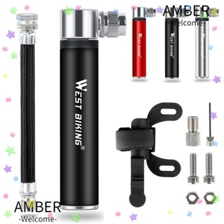 Amber 120 PSI เครื่องปั๊มลมยางจักรยาน ขนาดเล็ก แบบพกพา สําหรับจักรยานเสือภูเขา