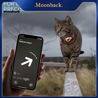 &lt;moonback&gt; ปลอกคอแมว แบบนิ่ม วงกลม ปลอกคอสัตว์เลี้ยง แมว รูปแบบปุ่ม สําหรับ Airtag Tracker