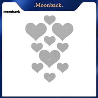 &lt;moonback&gt; สติกเกอร์กระจก รูปหัวใจ 3D สไตล์โรแมนติก สําหรับติดตกแต่งผนังบ้าน 10 ชิ้น