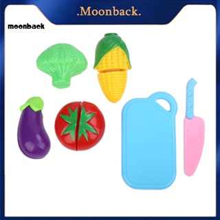 &lt;moonback&gt; ชุดของเล่นบทบาทสมมุติ พลาสติก ใช้ซ้ําได้ สําหรับหั่นผัก ผลไม้