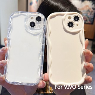 เคสโทรศัพท์มือถือซิลิโคน กันกระแทก ลายครีมคลื่น สําหรับ VIVO V27 V25 V23 V20 Pro V27E V25E V21E X50 X60 Y73 Y91C Y1S Y95