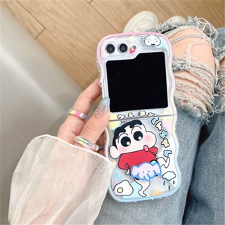 เคสโทรศัพท์มือถือ TPU แบบนิ่ม ลายการ์ตูนชินจัง สําหรับ Samsung Z Flip 5 Z Flip 4 Z Flip 3