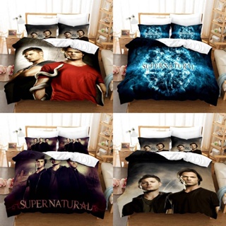 3in1 ชุดเครื่องนอน ผ้าปูที่นอน ปลอกหมอน ผ้าห่ม 23 Supernatural สําหรับบ้าน ห้องนอน