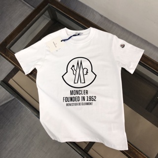 OEWO Moncler mengkou 2023 new T-shirt short sleeve cotton sleeve T-shirt trendy all-match Fashion round neck thin couple printed