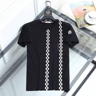 VO7I Moncler 2023 new mens summer round neck mercerized cotton printed youth casual back print short-sleeved T-shirt