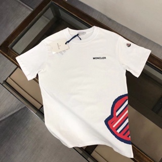 NFTB Moncler mengkou T-shirt mens season new niche fashion sports all-match handsome trendy mens advanced printed cotton T-shirt mens short sleeve