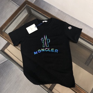 WNLR Moncler mengkou 2023 new cotton T-shirt summer explosion printed letters casual all-match trendy mens shoulder