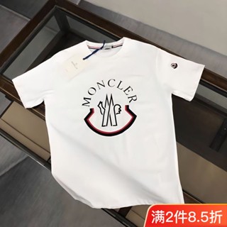 WURV Moncler Tide brand 2023s summer new round neck short-sleeved T-shirt youth fashion mask printing short-sleeved top spring and summer