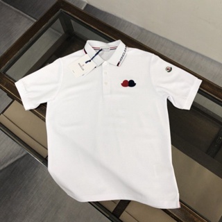 CVGY Moncler New M mens and womens couples lapel cotton washed label thickened short sleeve polo shirt