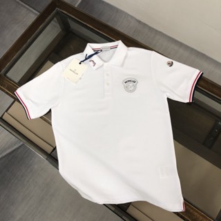 GZL7 Moncler New M mens summer new business leisure embroidered lapel short sleeve polo shirt