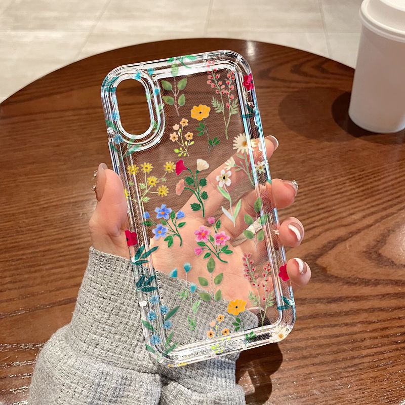 สำหรับ for iPhone 16 11 13 14 15 12 Pro Max 6S 7 8 Plus X XR XS MAX SE เคสนิ่มใสถุงลมนิรภัยกันกระแทกการ์ตูนน่ารัก