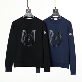 JZII Moncler 2023 new mens round neck LOGO printed long sleeve whole body washed cotton sweater