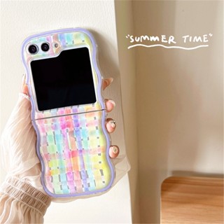 เคสโทรศัพท์มือถือ TPU แบบนิ่ม สีสันสดใส สําหรับ Samsung Z Flip 5 Z Flip 4 Z Flip 3