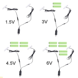 Xin 2in1 แบตเตอรี่ USB เป็น 1 5V 3V 4 5V 6V AA 1-4AA แบบเปลี่ยน สําหรับไฟฉายของเล่น ประตูอัจฉริยะ