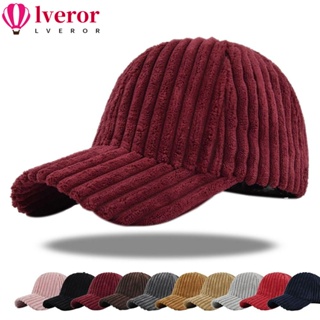 Lveror หมวกเบสบอล ผ้าฝ้าย ผ้าลูกฟูก ปรับขนาดได้ ให้ความอบอุ่น สไตล์ฮิปฮอป สําหรับผู้ชาย และผู้หญิง