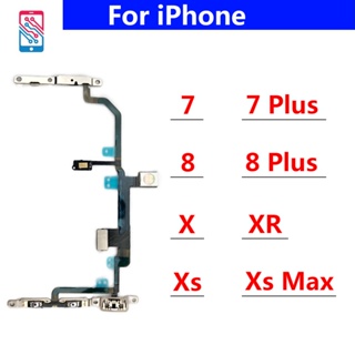 ปุ่มกดควบคุมระดับเสียง สายเคเบิลอ่อน สําหรับ IPhone 7 8 Plus X XR XS Max