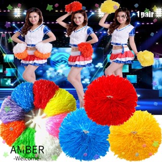 Amber ปอมปอมเชียร์ลีดเดอร์ 2 แบบ 1 คู่ สําหรับตกแต่งงานปาร์ตี้