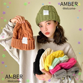 Amber หมวกบีนนี่ ผ้าถักนิตติ้ง สําหรับผู้หญิง