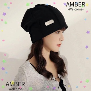 Amber หมวกบีนนี่ลําลอง ผ้าถัก คุณภาพสูง สําหรับผู้หญิง และผู้ชาย