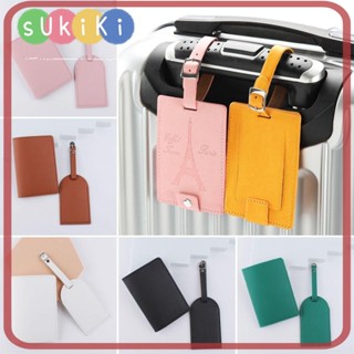 Sukiki กระเป๋าใส่หนังสือเดินทาง บัตรประจําตัว หนัง PU สีพื้น 2 ชิ้น