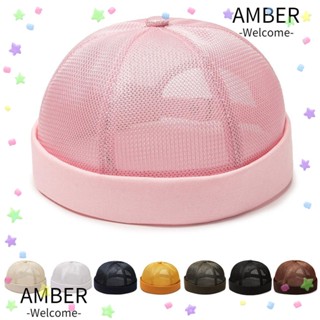 Amber หมวกบีนนี่ลําลอง ระบายอากาศ สไตล์ฮิปฮอป ไร้ขอบ เหมาะกับฤดูร้อน สําหรับผู้ชาย ผู้หญิง