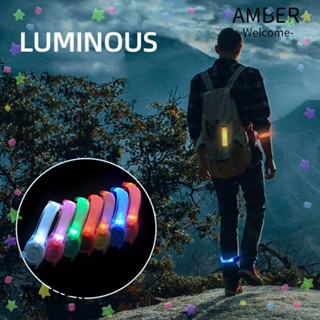 Amber สายรัดข้อมือเตือนกลางคืน LED สําหรับเดินเล่น ขี่จักรยานกลางคืน อุปกรณ์วิ่ง สว่างขึ้น สายรัดแขน