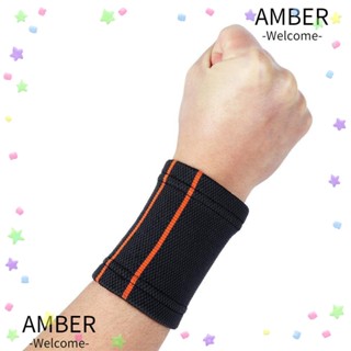 Amber ปลอกหุ้มข้อมือ แบบยืดหยุ่น อุปกรณ์เสริม สําหรับเล่นกีฬา 1 คู่