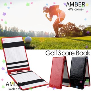 Amber หนังสือคะแนนกอล์ฟ หนัง PU อุปกรณ์เสริม สําหรับตีกอล์ฟ