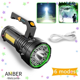 Amber ไฟฉาย LED แบบพกพา กันน้ํา ค้นหา USB