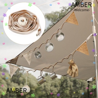 Amber เชือกเส้นเล็ก หนัง PU อุปกรณ์เสริม สําหรับเต็นท์ ตั้งแคมป์