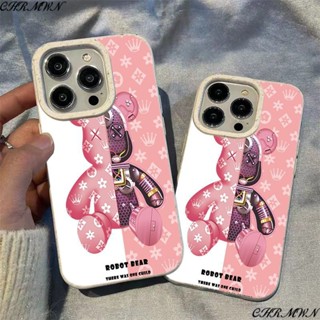 เคสโทรศัพท์มือถือ ลายหมี Violent สีชมพู สําหรับ Apple Iphone 15 14 13pro 12 11xsmax xr E00O