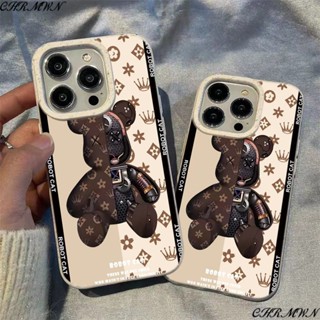 เคสโทรศัพท์มือถือ ลายหมี สีน้ําตาล สําหรับ Apple Iphone 15 14 13pro 12 11xsmax xr QYRA