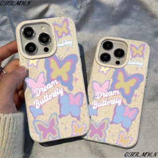 เคสโทรศัพท์มือถือ ลายผีเสื้อสีม่วง สําหรับ Apple Iphone 15 14 13pro 12 11xsmax xr HUZO